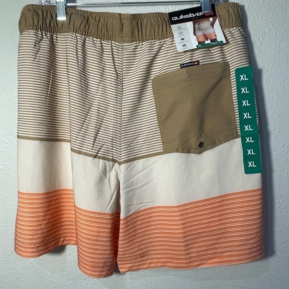 Quiksilver Tan, Orange, and Coral Men’s Swim Shorts- Size XL (New With Tags) - Picture 7 of 9